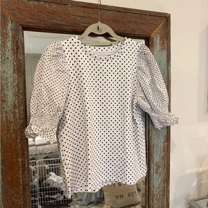 Addison Bay Mixed Soft Luxe Wharf Top - Navy Dottie - Size Small